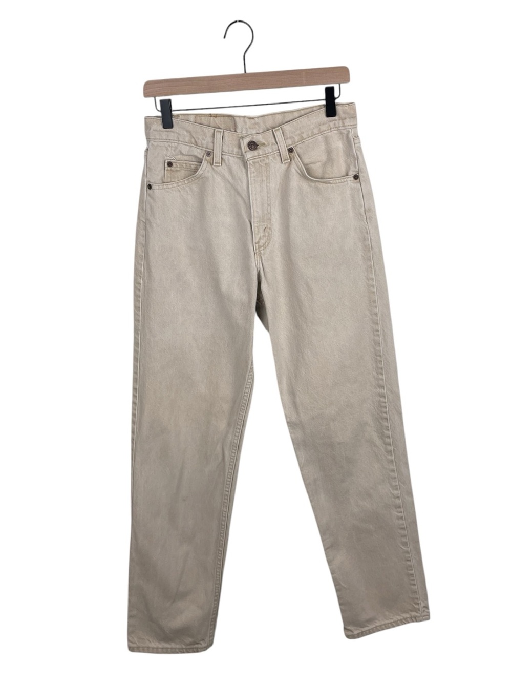 Vintage 90s Levi's 550 Relaxed Fit Men's Jeans Tan Beige Size W30 L32 Orange Tab